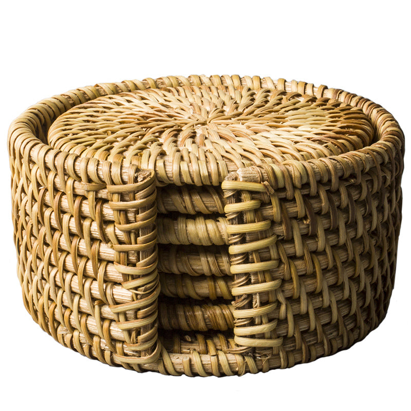 Podkładki Pod Kubki | Podstawki Rattanowe Zestaw-Coasters-Miloska