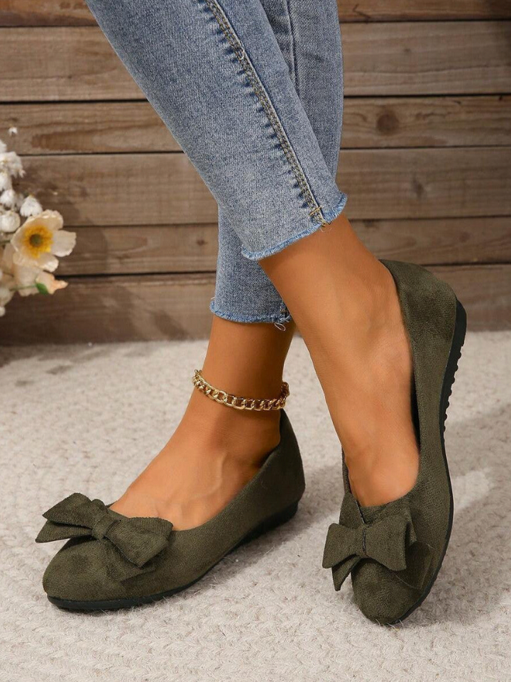 Baleriny Damskie | Baleriny Z Kokardą-Women Shoes-Miloska