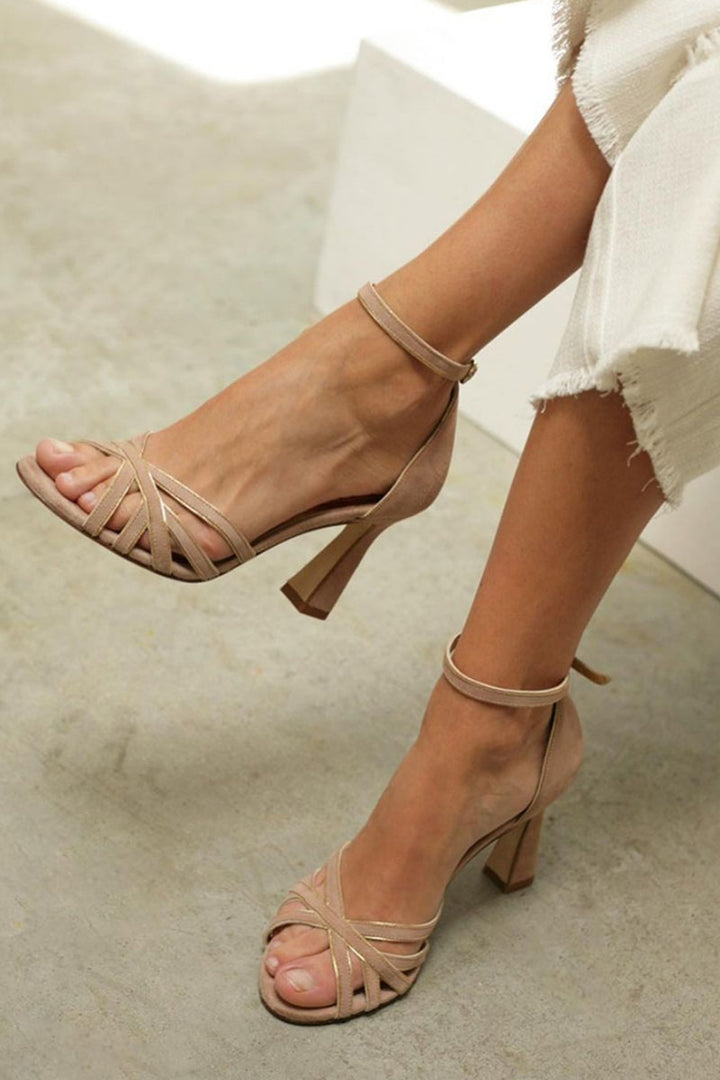 Sandały Damskie Na Słupku | Eleganckie Sandały Na Obcasie-Women Sandals-Miloska