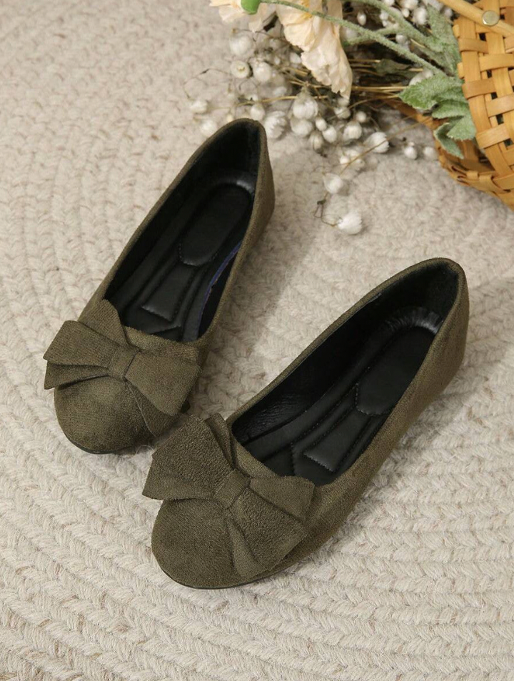 Baleriny Damskie | Baleriny Z Kokardą-Women Shoes-Miloska