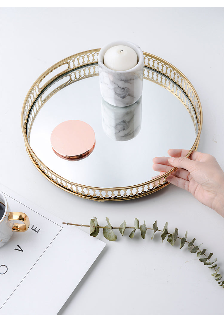 Taca Dekoracyjna | Lustrzana Taca Organizer-Decorative Tray-Miloska
