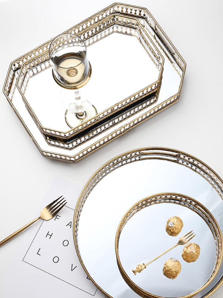 Taca Dekoracyjna | Lustrzana Taca Organizer-Decorative Tray-Miloska