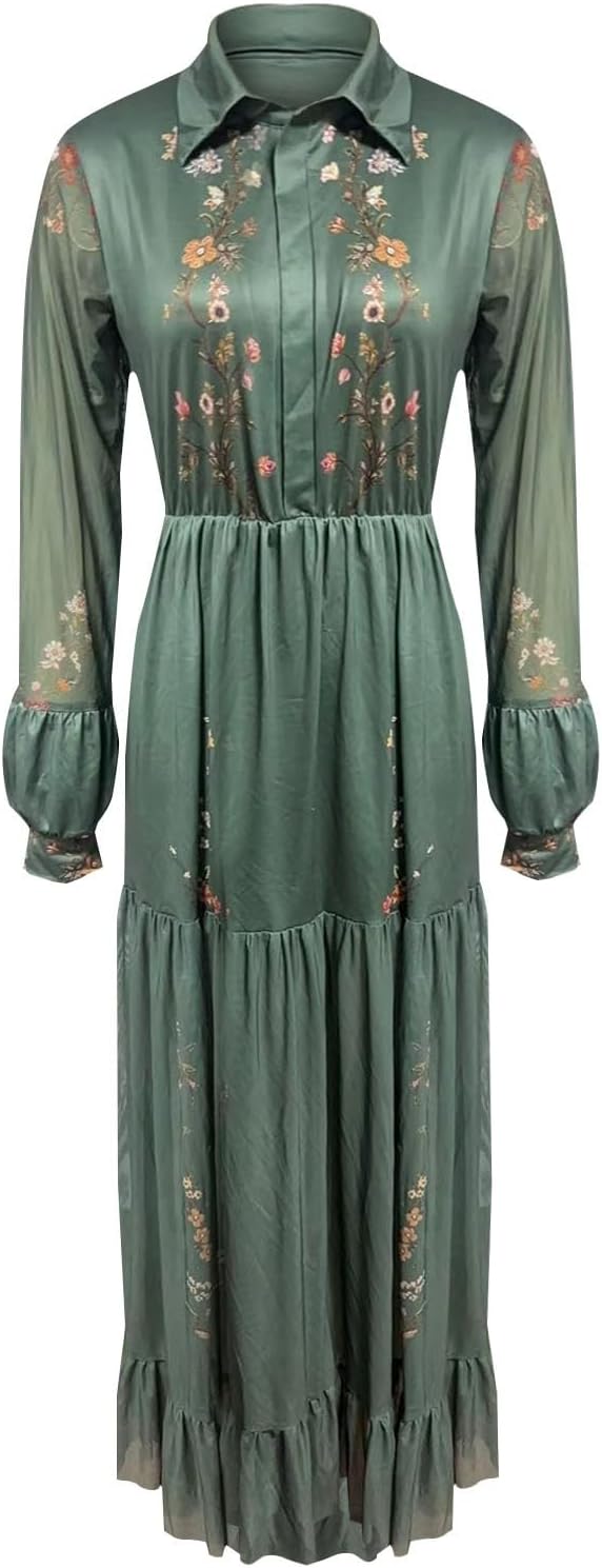 Sukienka Maxi | Sukienka Z Długim Rękawem-Women Dress-Miloska