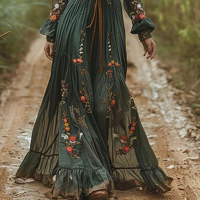 Sukienka Maxi | Sukienka Z Długim Rękawem-Women Dress-Miloska