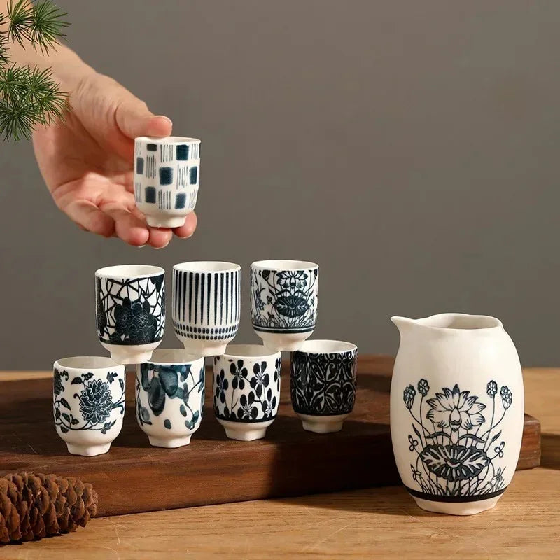 Zestaw Do Sake | Japońska Ceramika Czarki-Drinkware Set-Miloska