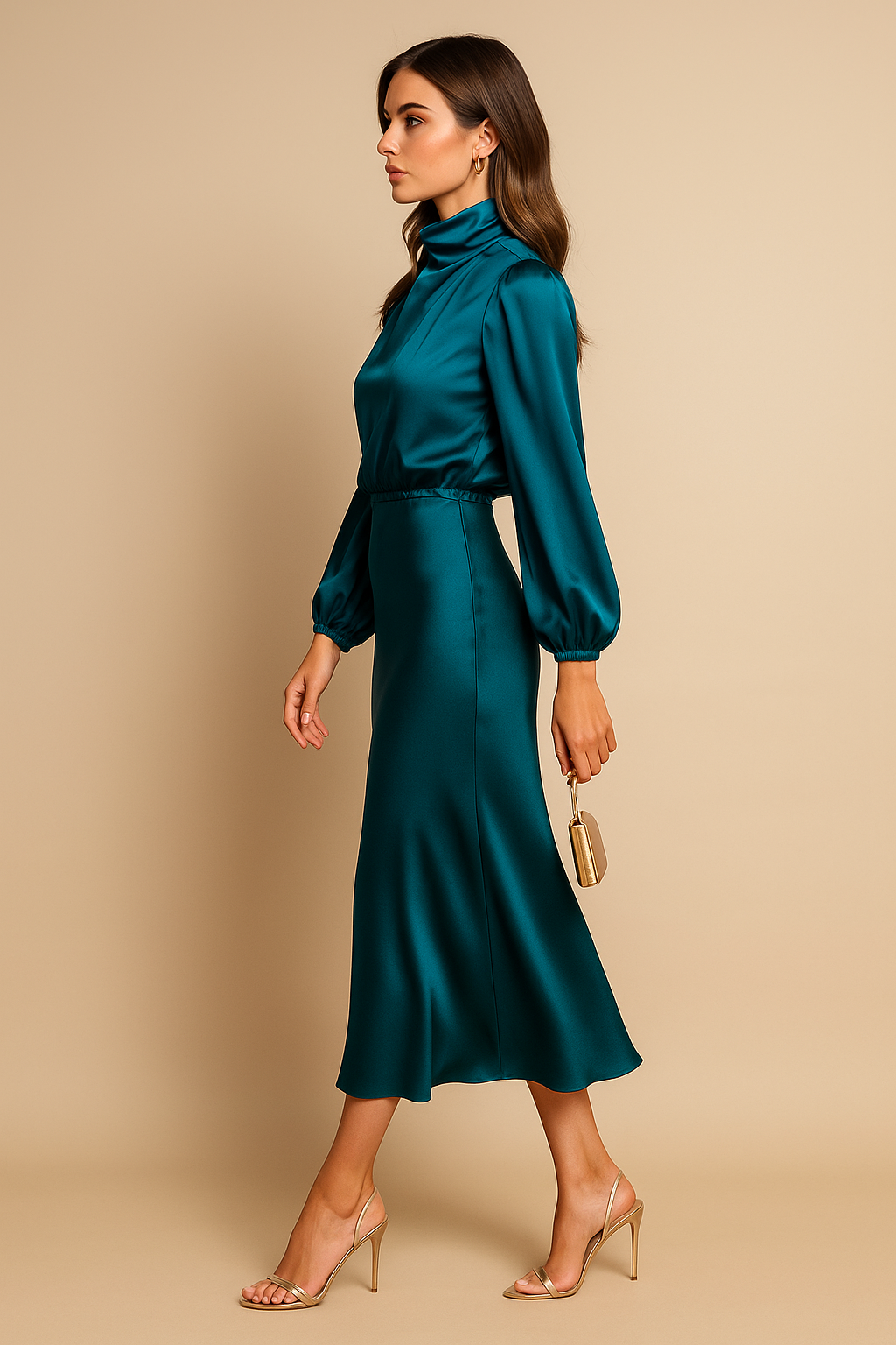 Elegancka Sukienka Midi | Sukienka Wieczorowa-Women Dress-Miloska