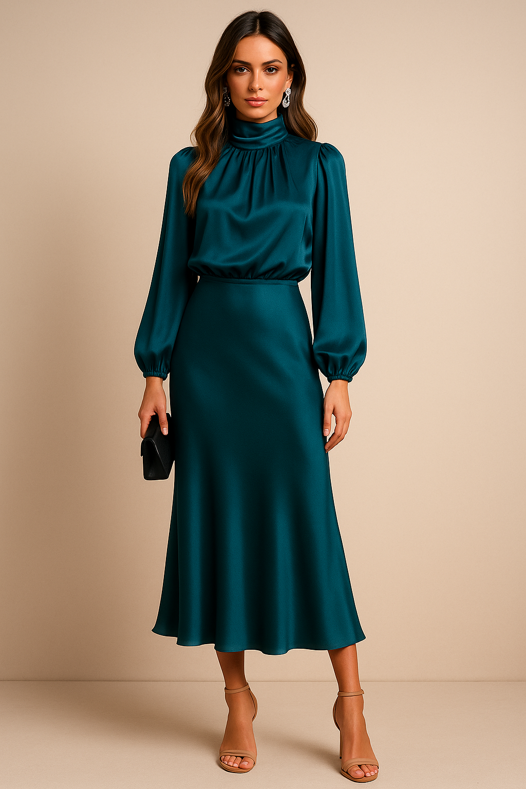 Elegancka Sukienka Midi | Sukienka Wieczorowa-Women Dress-Miloska