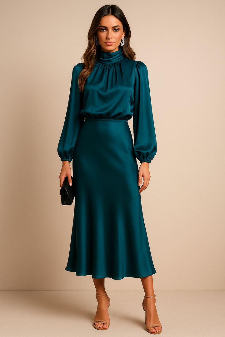 Elegancka Sukienka Midi | Sukienka Wieczorowa-Women Dress-Miloska