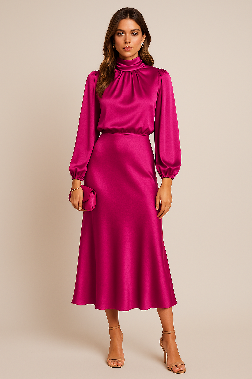 Elegancka Sukienka Midi | Sukienka Wieczorowa-Women Dress-Miloska