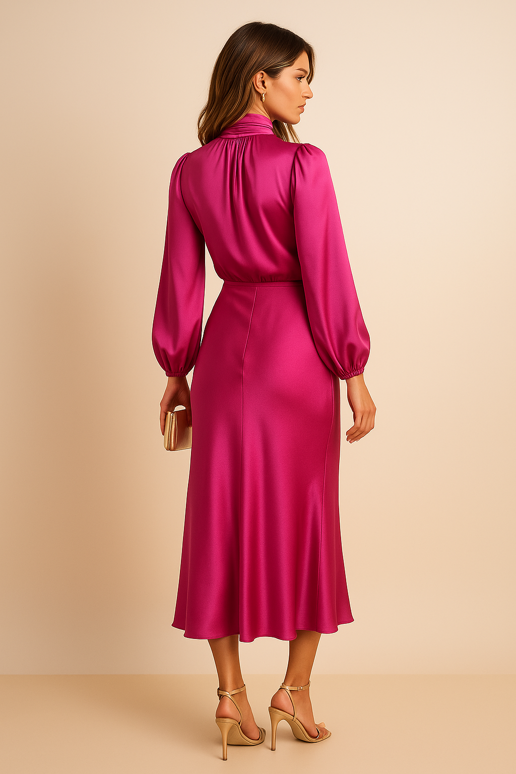 Elegancka Sukienka Midi | Sukienka Wieczorowa-Women Dress-Miloska