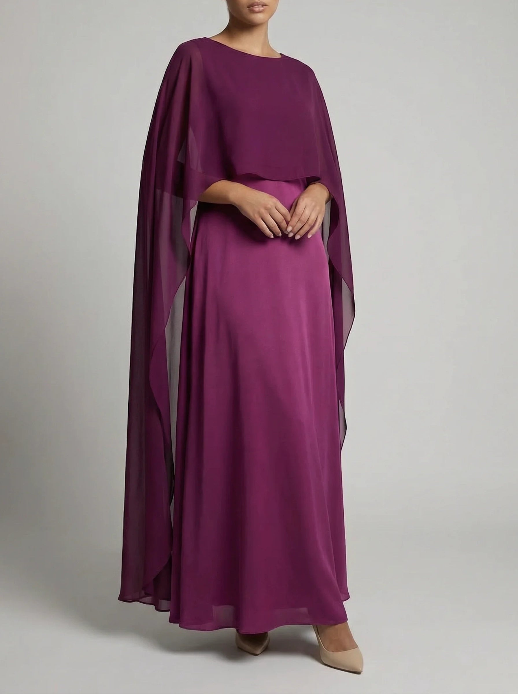 Damska Suknia Dla Matki Panny Młodej | Długa Suknia O Prostej Linii-SKU_1766748682659_656-Miloska