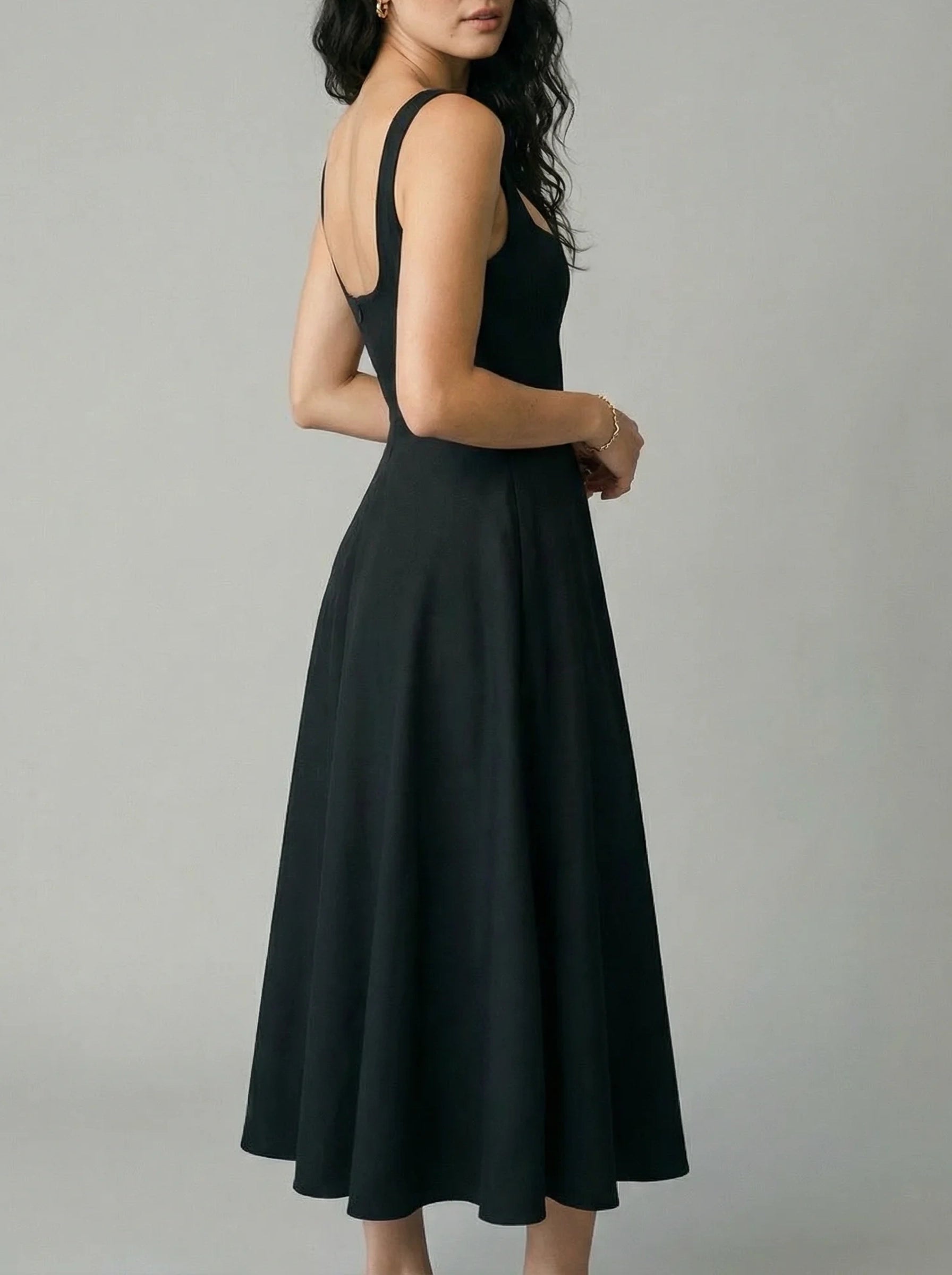 Damska Suknia Dla Matki Panny Młodej | Suknia Midi Na Ramiączkach-Miloska