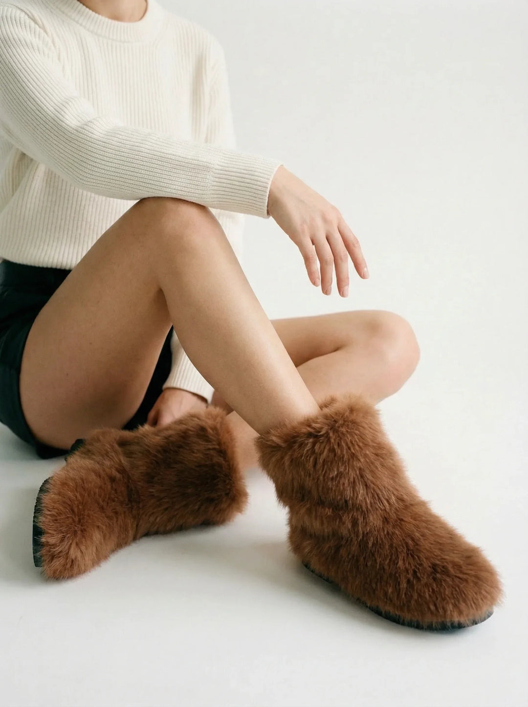Damskie Botki | Botki O Krótkiej Cholewce Z Zabudowaną Formą-Women Boots-Miloska