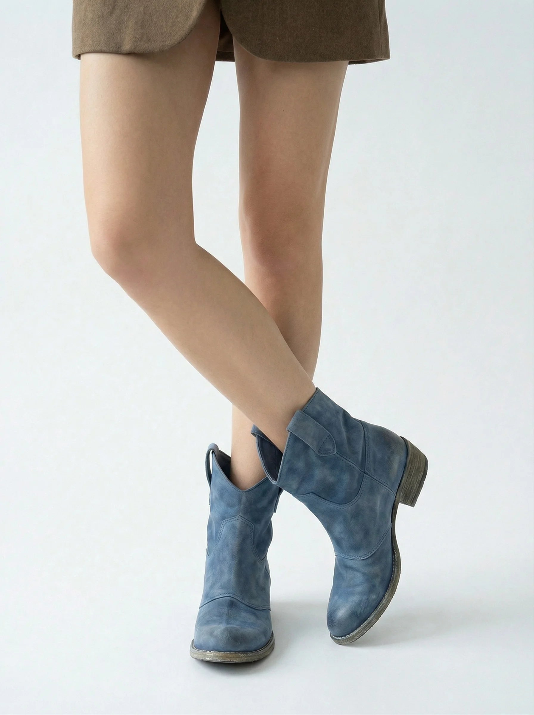 Damskie Botki Kowbojki | O Charakterystycznej Linii Cholewki-SKU_1765292519706_909-Miloska