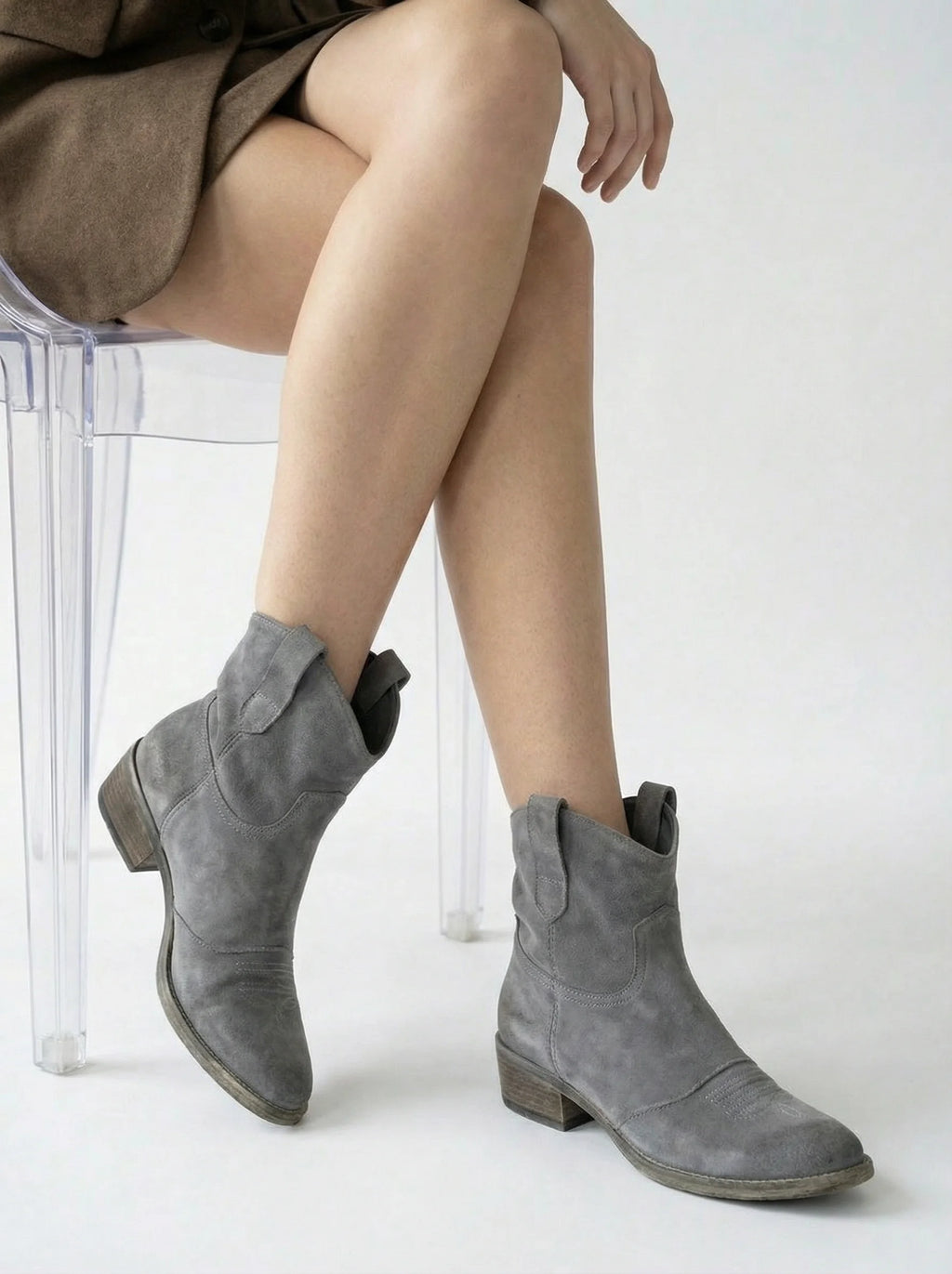 Damskie Botki Kowbojki | O Charakterystycznej Linii Cholewki-Women Boots-Miloska