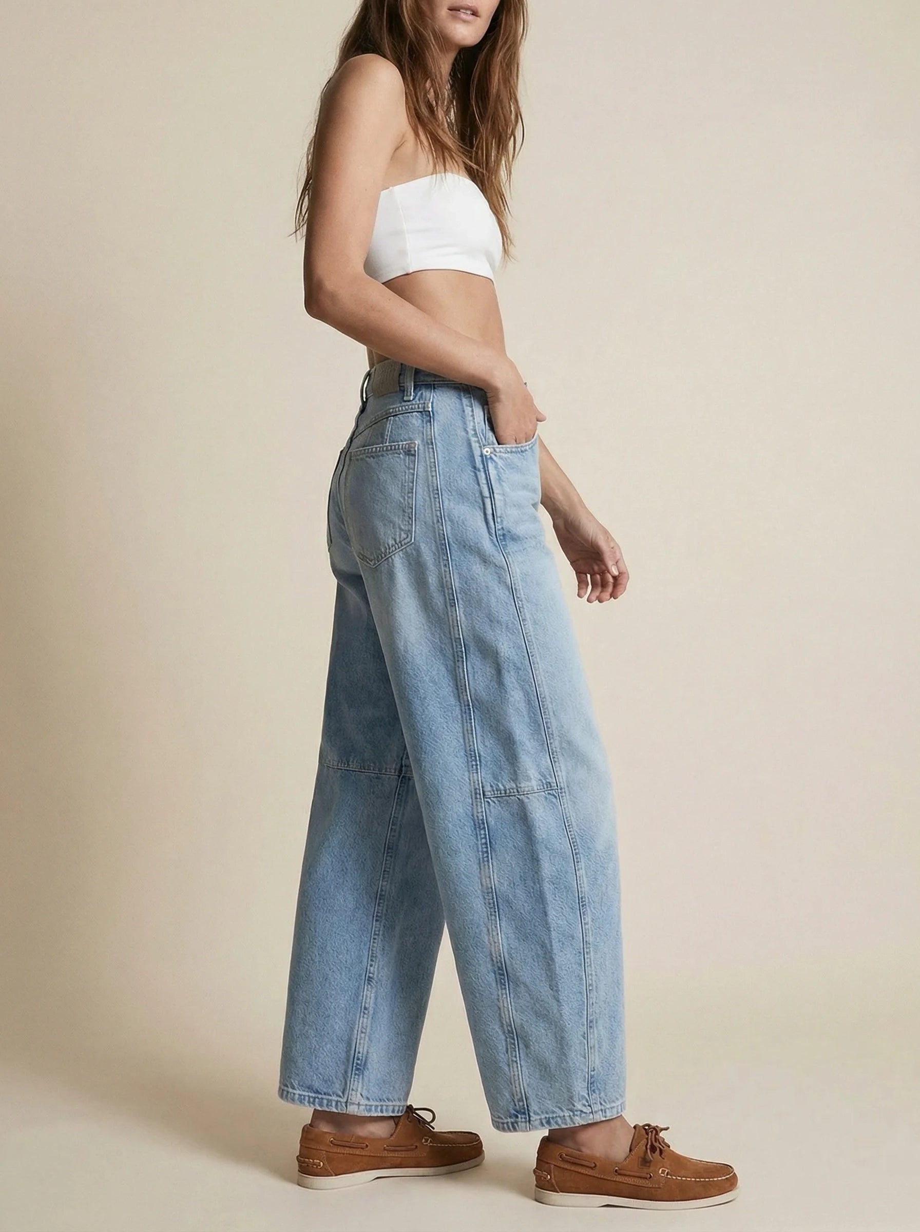 Damskie Jeansy | O Luźnym Kroju Baggy-Women Jeans-Miloska