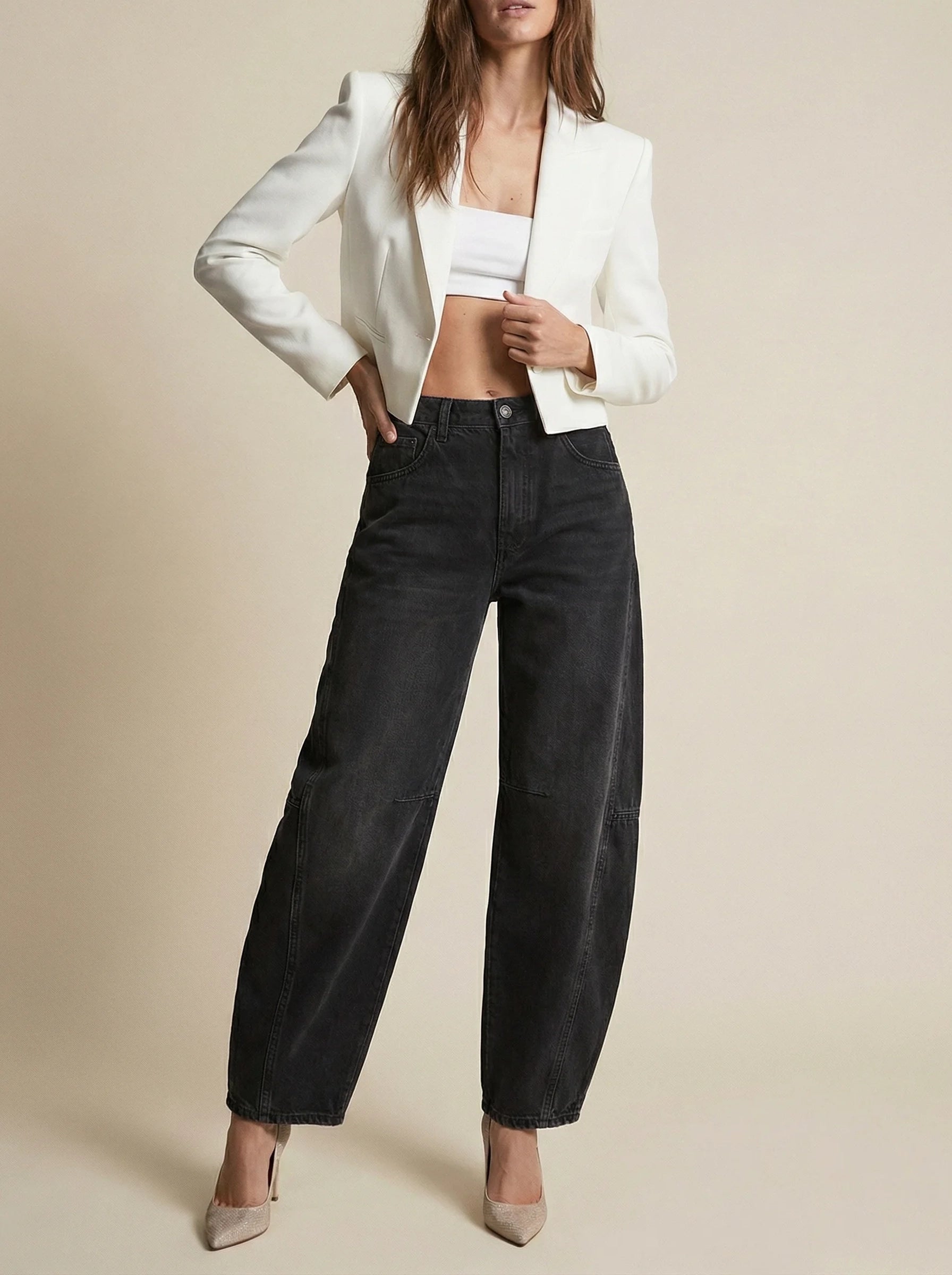 Damskie Jeansy | O Luźnym Kroju Baggy-Women Jeans-Miloska