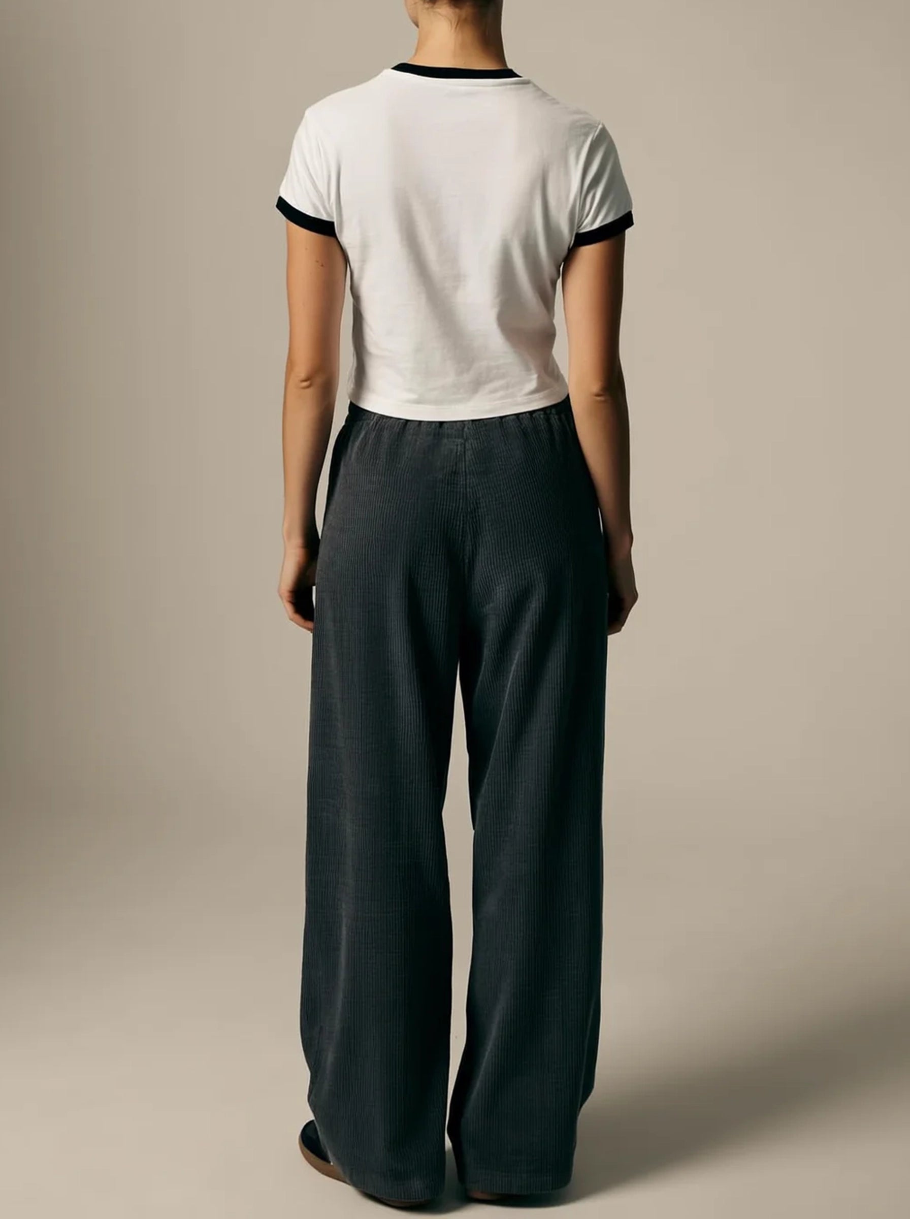 Damskie Spodnie Z Szeroką Nogawką | Elastyczny Pas-Women Pants-Miloska
