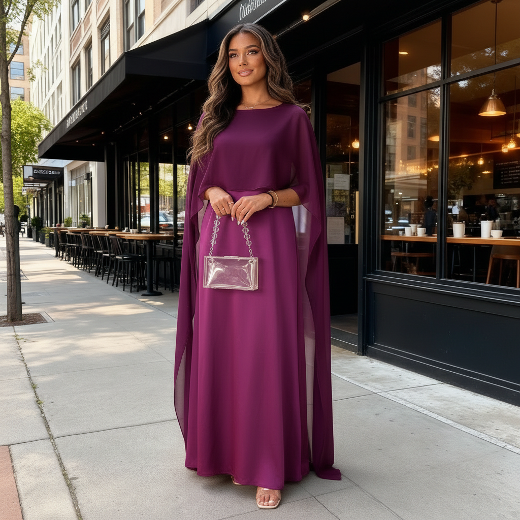 Damska Suknia Dla Matki Panny Młodej | Długa Suknia O Prostej Linii