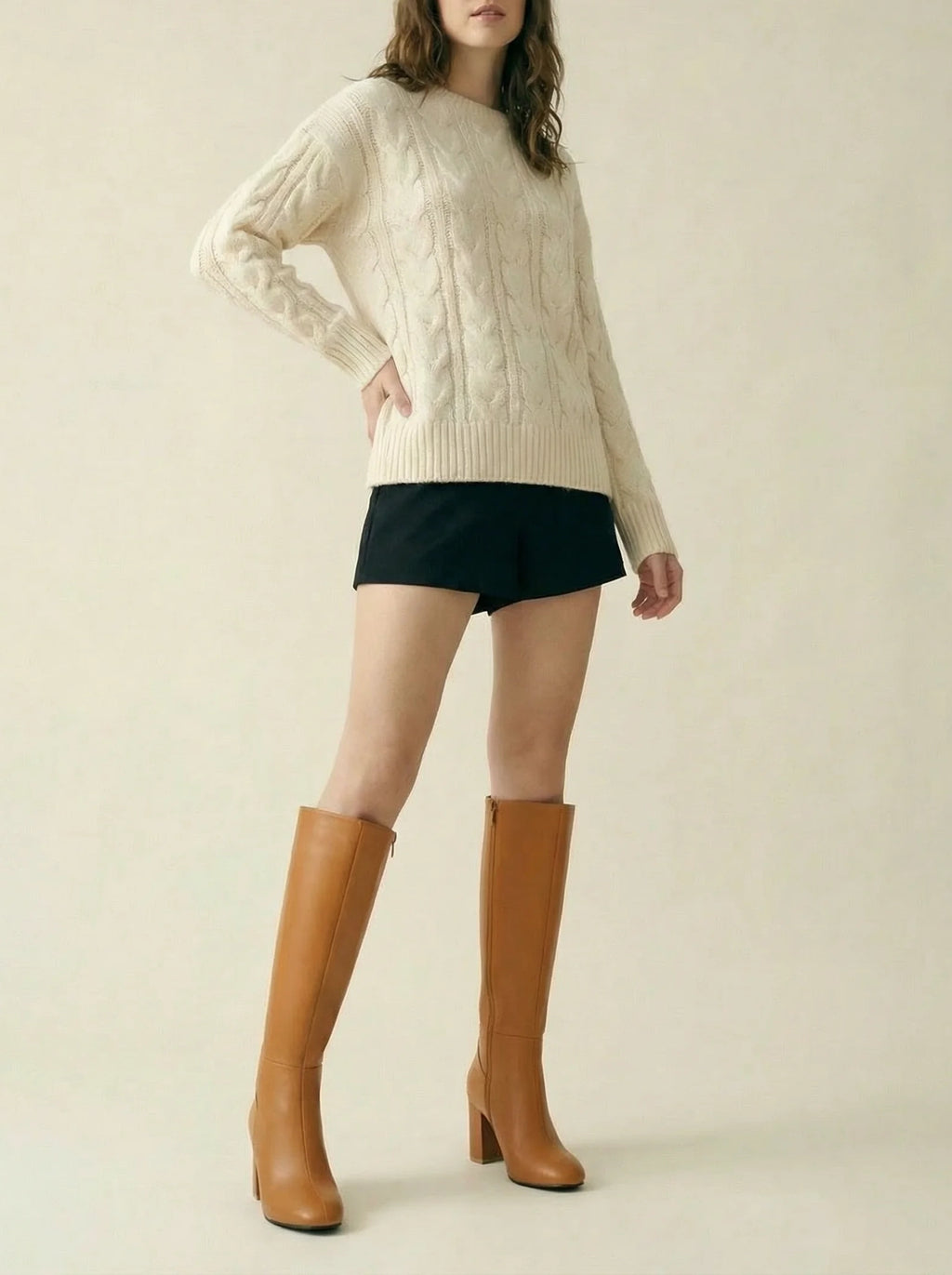 Kozaki Damskie Na Słupku | Wysokie O Eleganckiej Linii-Women Boots-Miloska