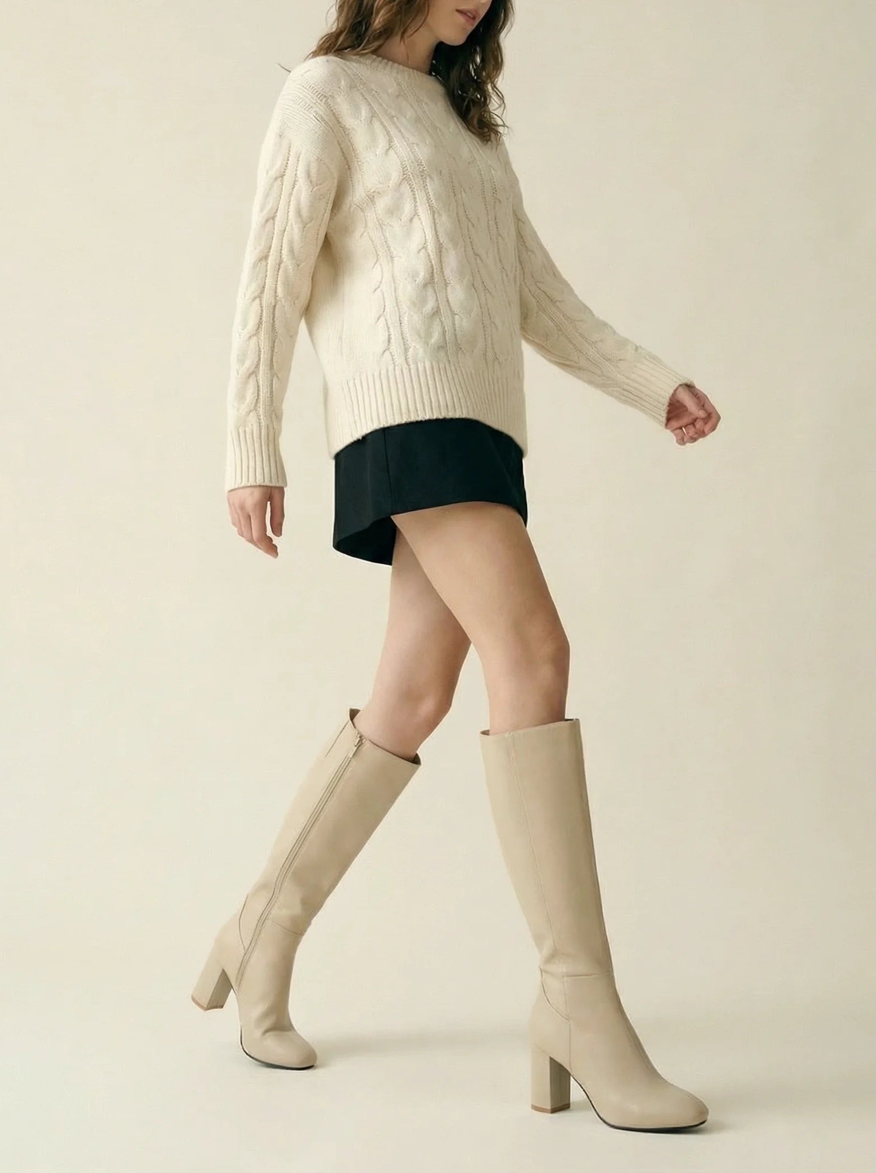 Kozaki Damskie Na Słupku | Wysokie O Eleganckiej Linii-SKU_1765283079774_314-Miloska