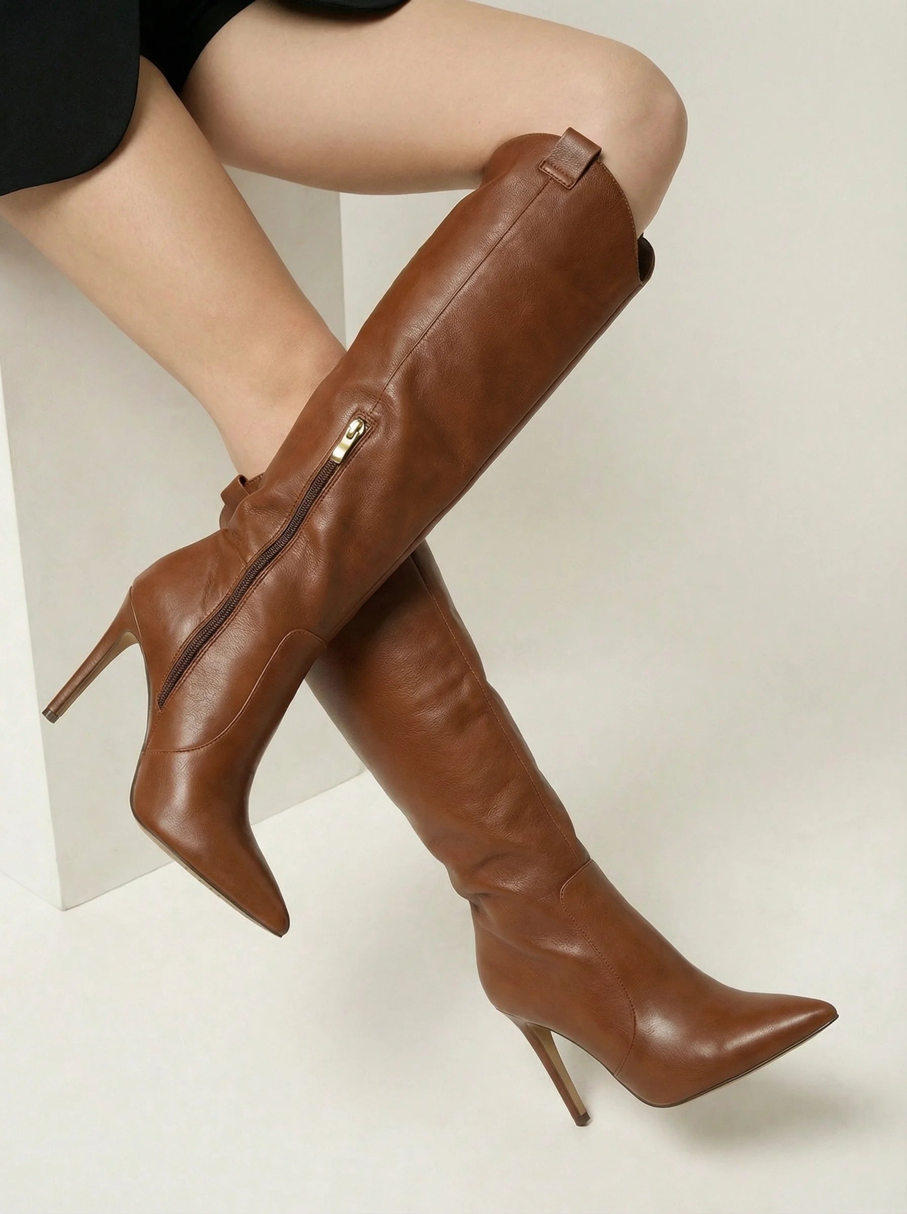 Kozaki Damskie Na Szpilce | Z Elegancyjną Linią-SKU_1765291679633_643-Miloska