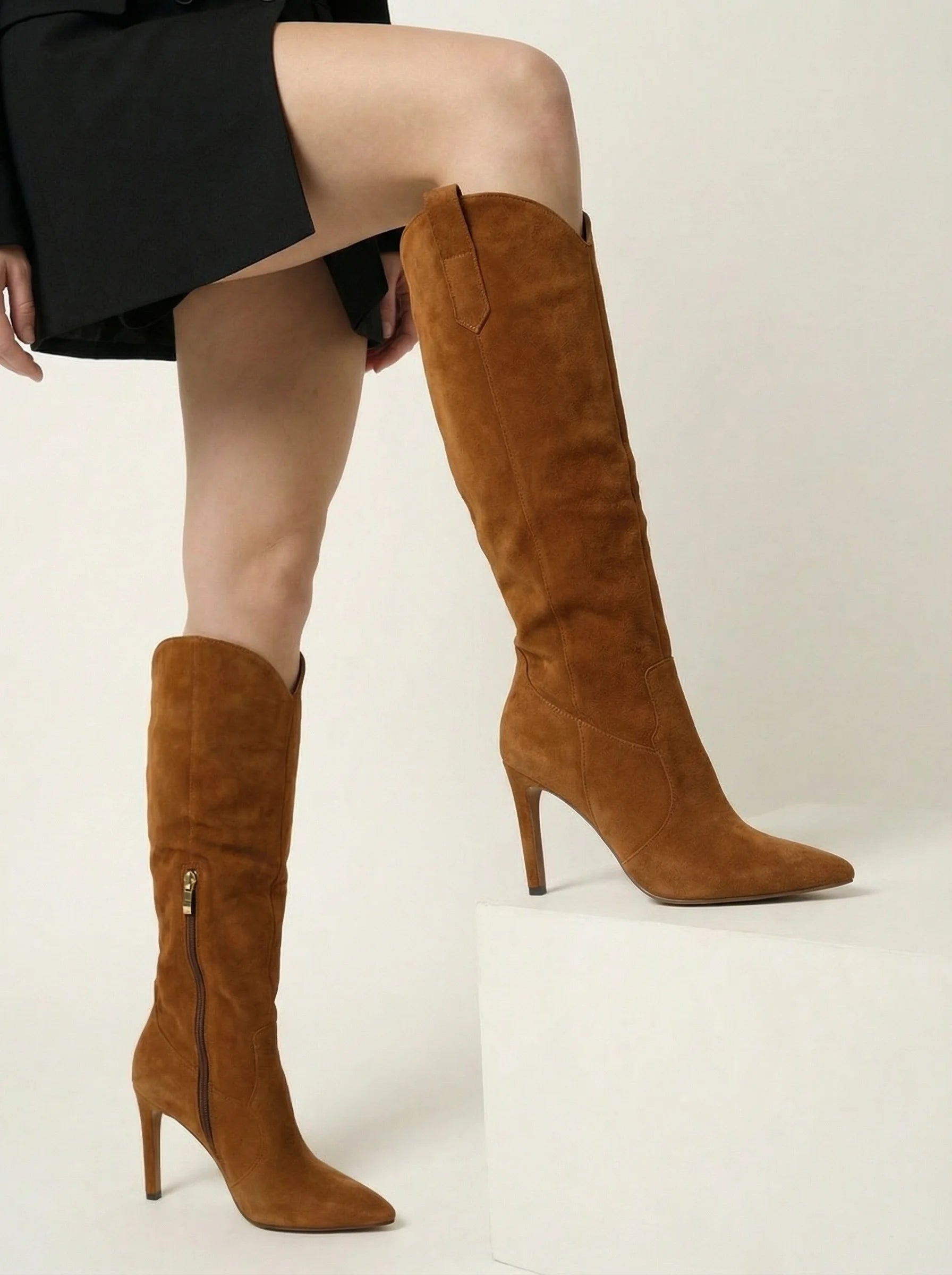 Kozaki Damskie Na Szpilce | Z Elegancyjną Linią-SKU_1765291679633_655-Miloska