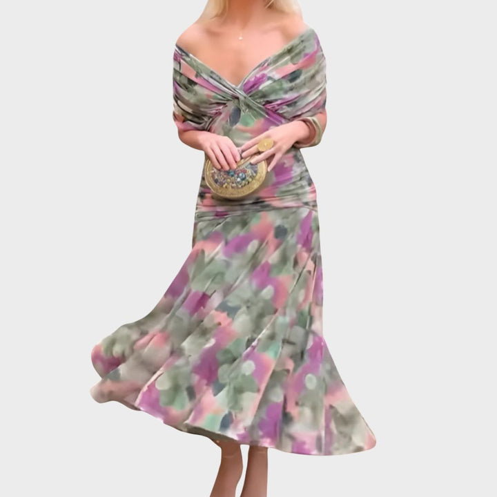 Sukienka Maxi | Sukienka Z Odkrytymi Ramionami-Women Dress-Miloska