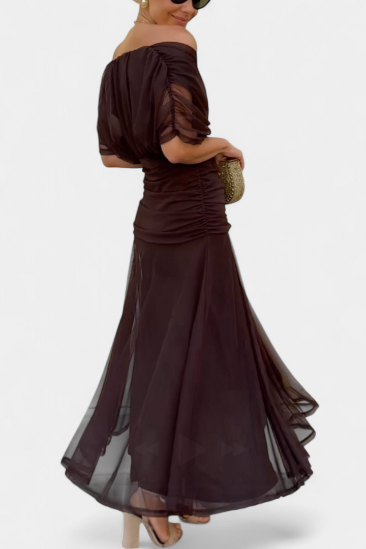 Sukienka Maxi | Sukienka Z Odkrytymi Ramionami-Women Dress-Miloska