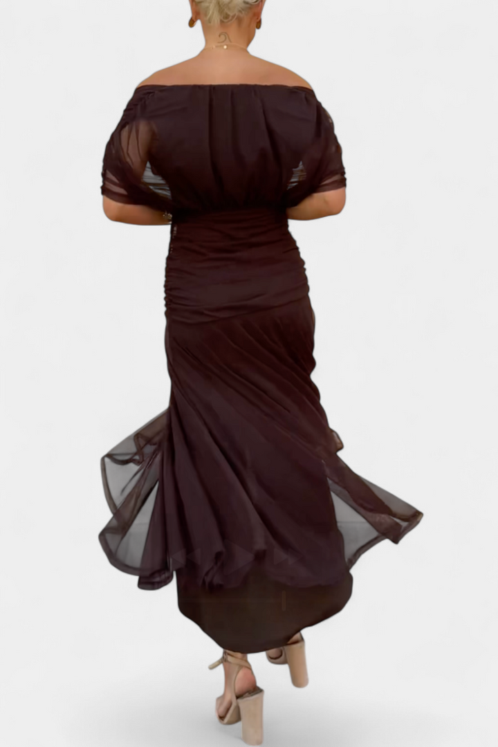 Sukienka Maxi | Sukienka Z Odkrytymi Ramionami-Women Dress-Miloska