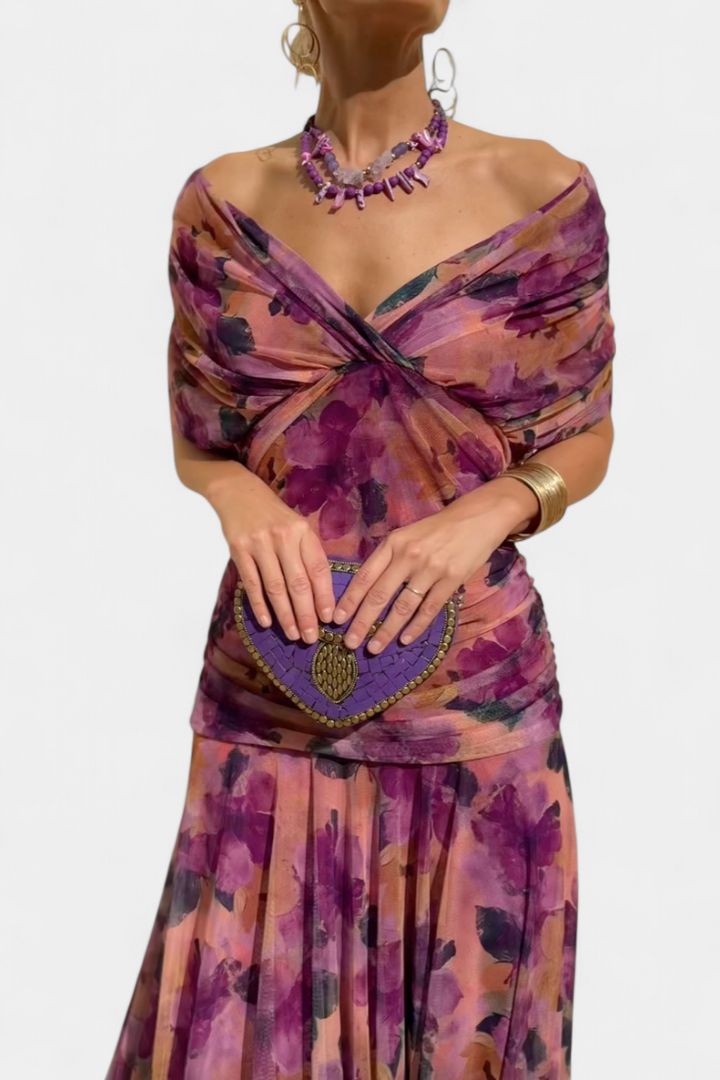 Sukienka Maxi | Sukienka Z Odkrytymi Ramionami-Women Dress-Miloska