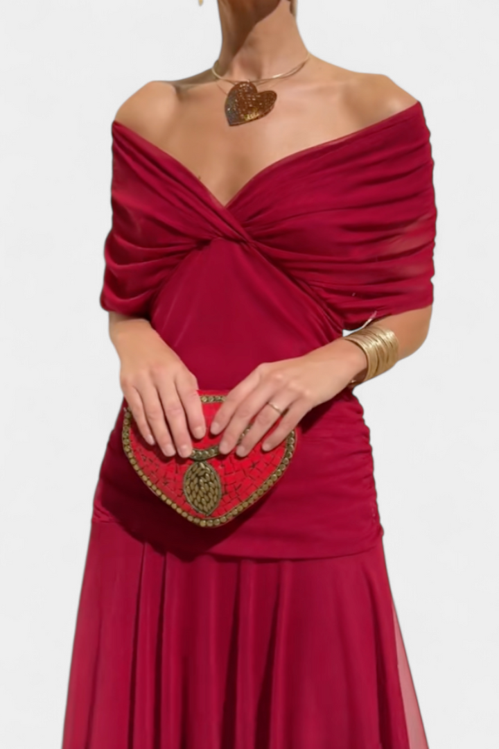 Sukienka Maxi | Sukienka Z Odkrytymi Ramionami-Women Dress-Miloska