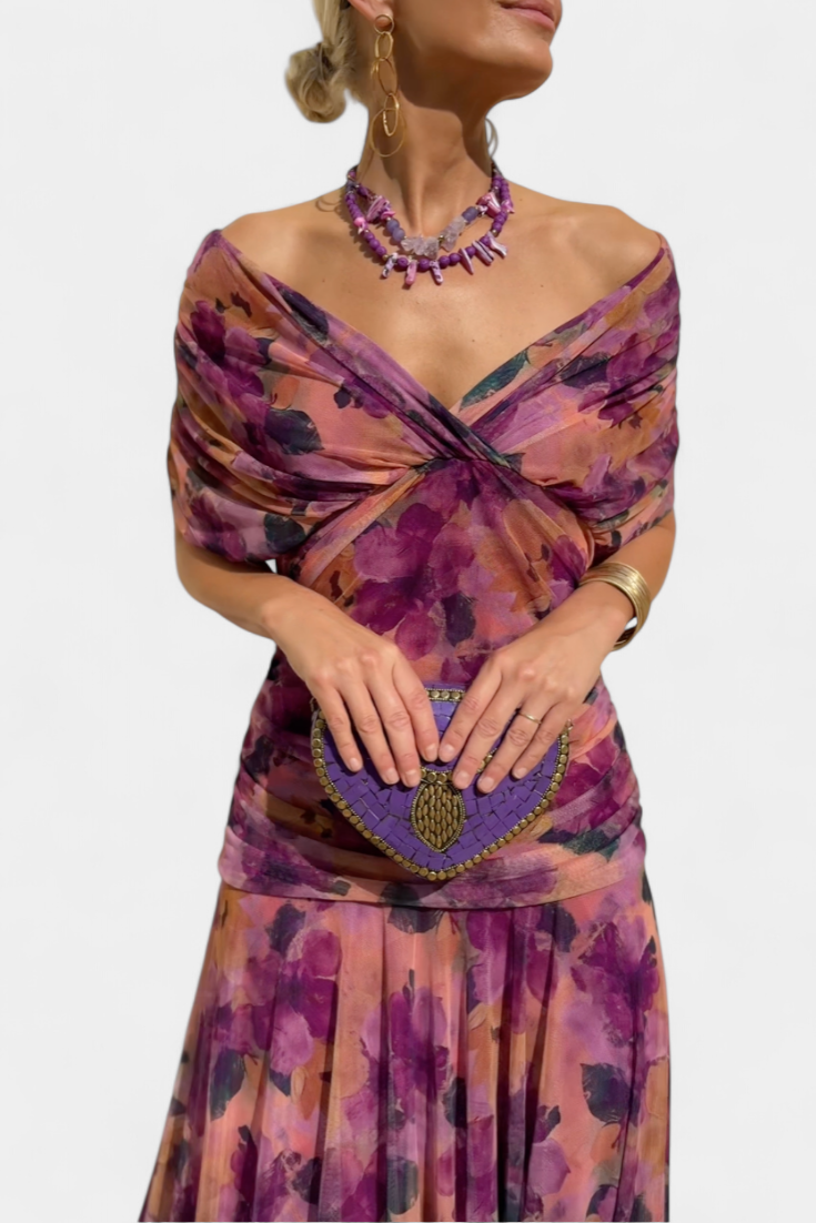 Sukienka Maxi | Sukienka Z Odkrytymi Ramionami-Women Dress-Miloska