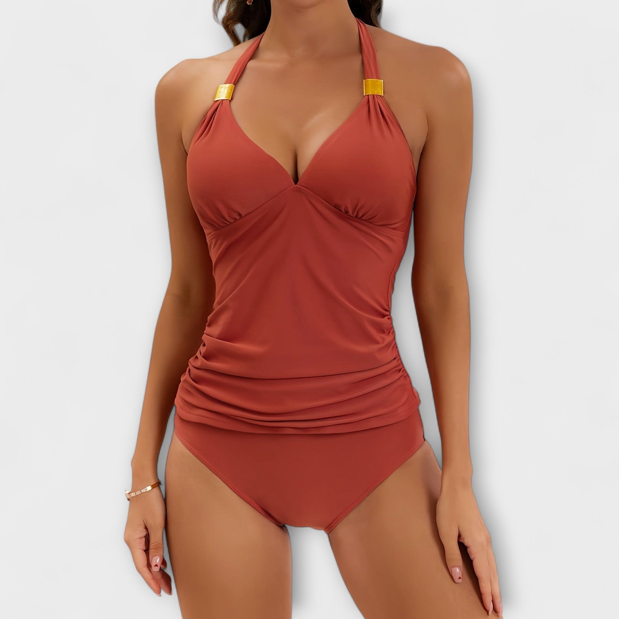 Strój Kąpielowy Damski | Klasyczny Strój Z Wysokim Stanem-Women Swimsuit-Miloska