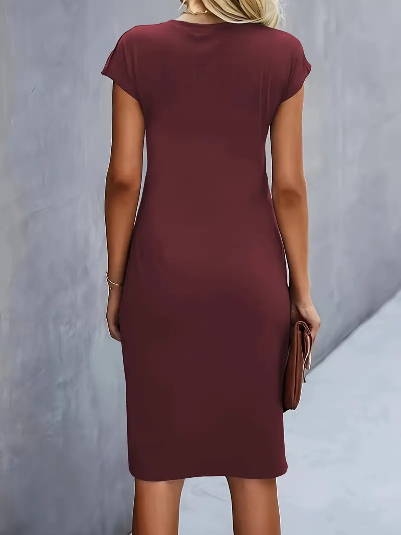 Sukienka Midi Bodycon | Sukienka Do Biura-Women Dress-Miloska