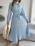Sukienka Plisowana | Sukienka Z Długim Rękawem-Women Dress-Miloska