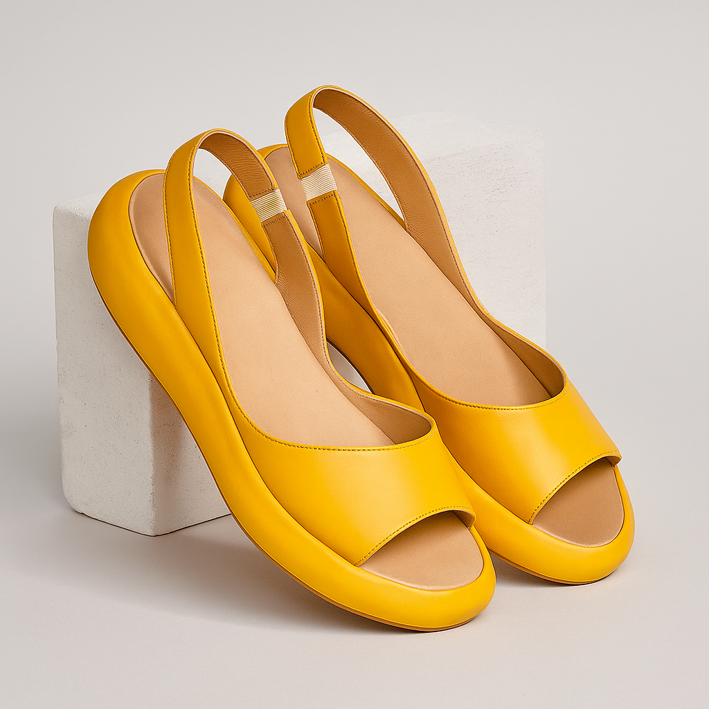 Damskie Sandały Otwarte Slingback - Letnie Płaskie