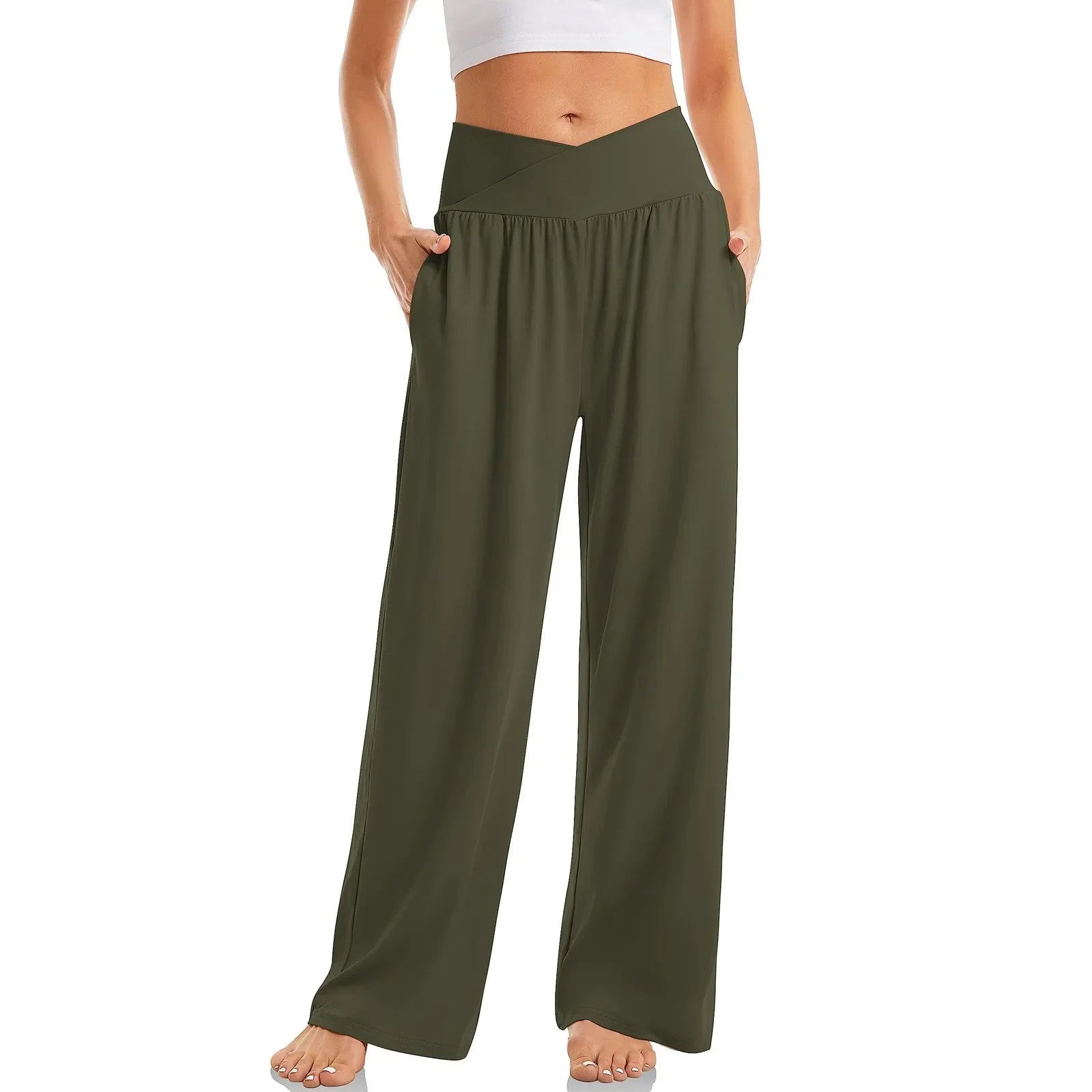 Damskie Spodnie Do Jogi | Szerokie Nogawki-Women Pants-Miloska