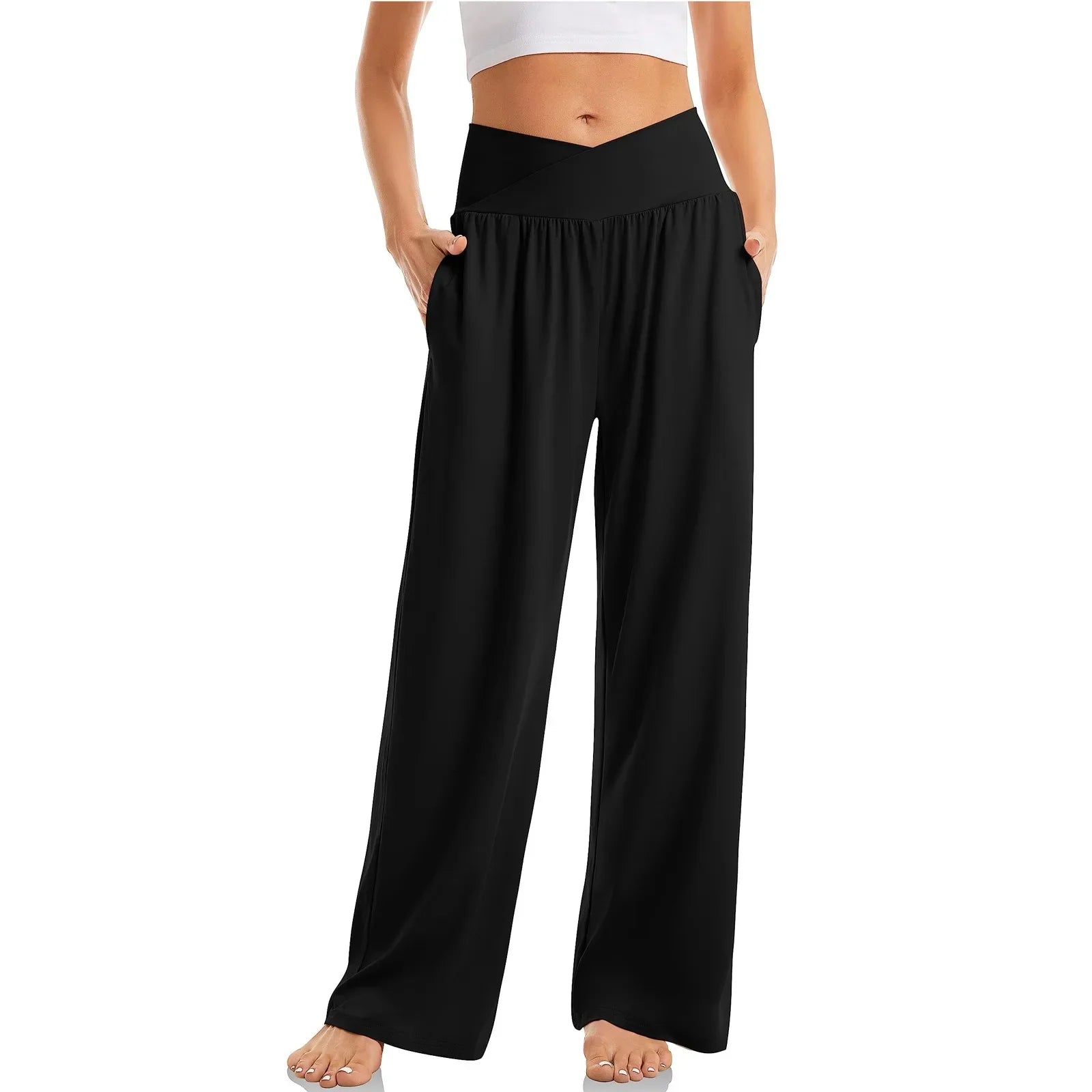 Damskie Spodnie Do Jogi | Szerokie Nogawki-Women Pants-Miloska