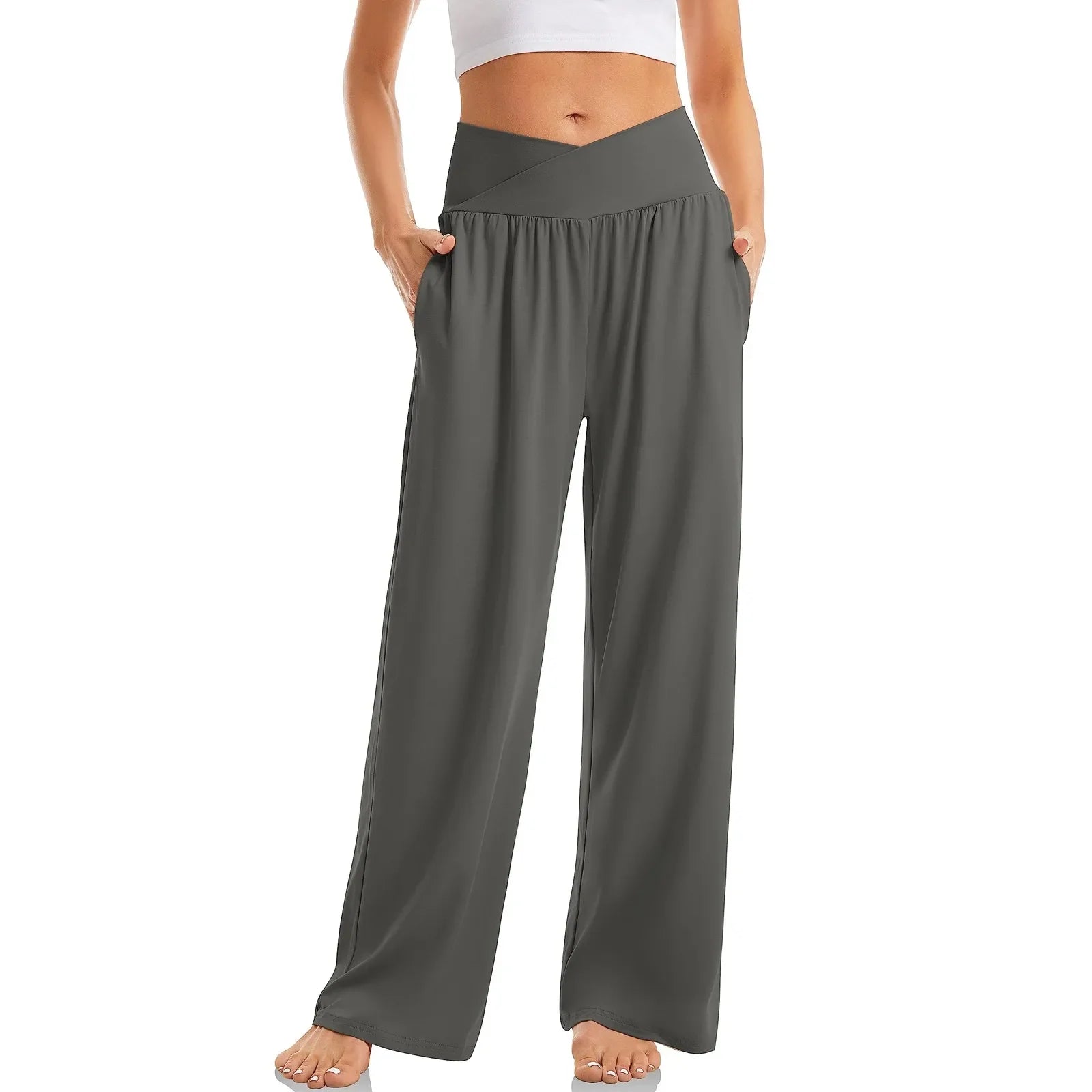 Damskie Spodnie Do Jogi | Szerokie Nogawki-Women Pants-Miloska