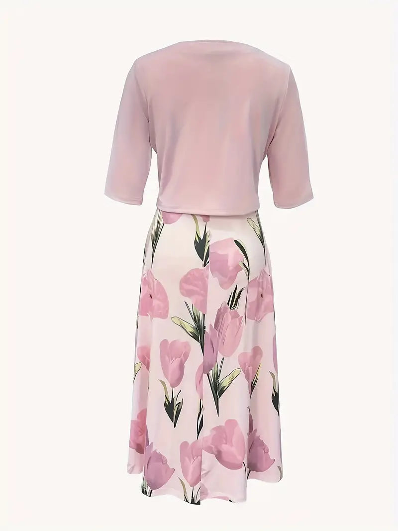 Sukienka Z Żakietem | Sukienka Na Wesele Komplet-Women Outfit Set-Miloska