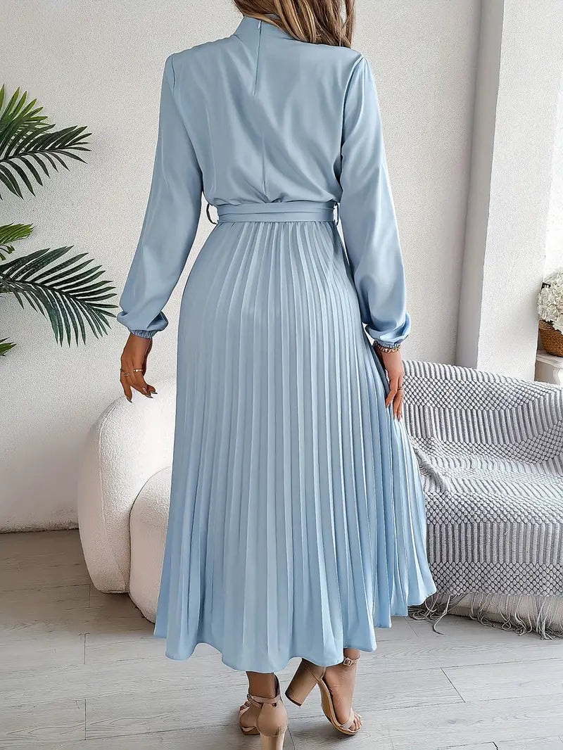 Sukienka Plisowana | Sukienka Z Długim Rękawem-Women Dress-Miloska