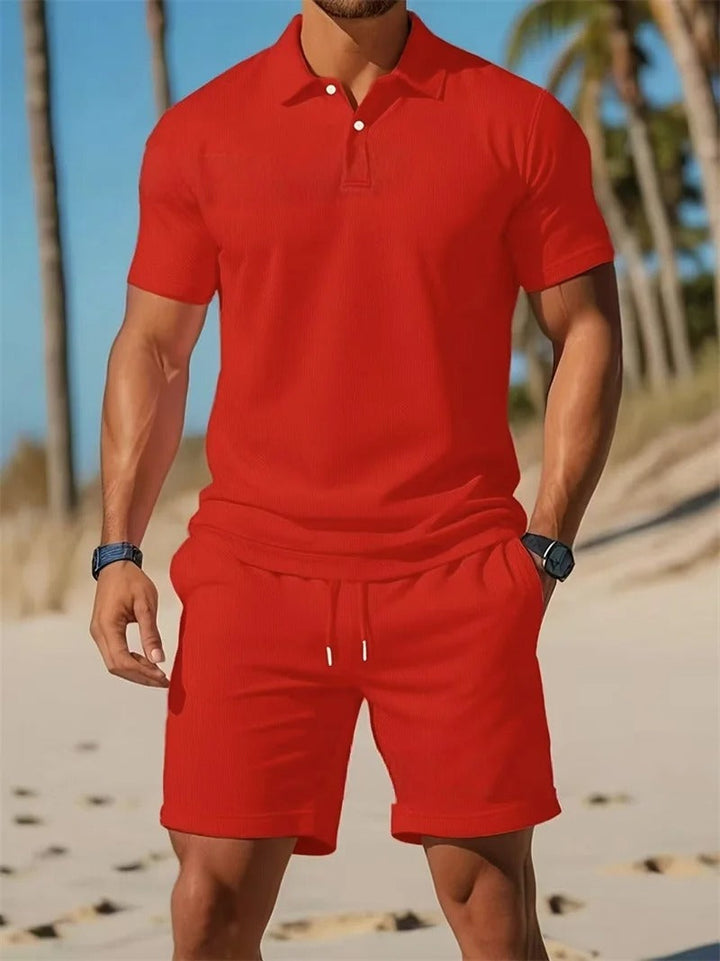 Męski Komplet | Kołnierzyk Polo | Krótki Rękaw | Lato
