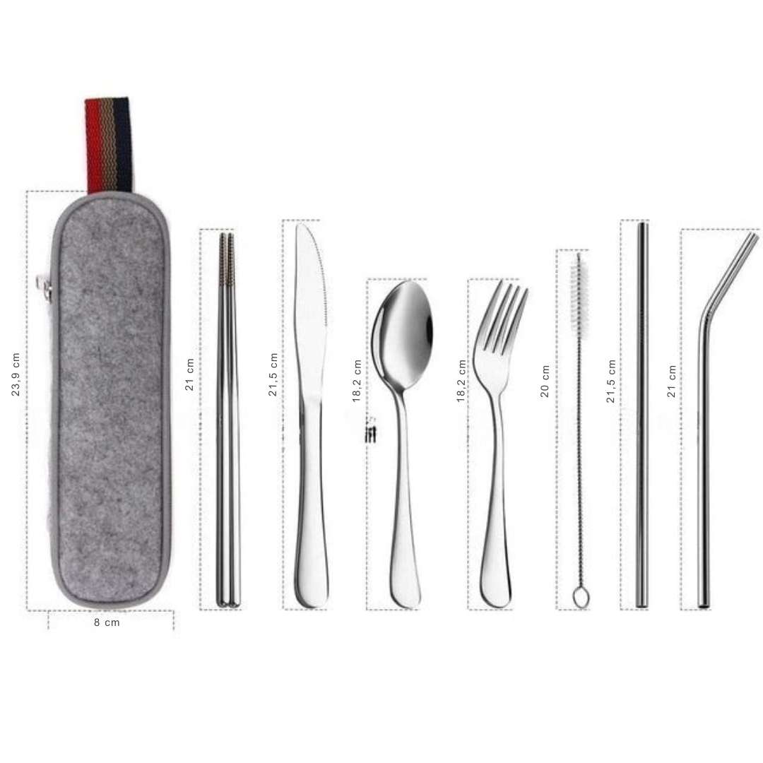 Sztućce Turystyczne | Zestaw Sztućców W Etui-Flatware-Miloska