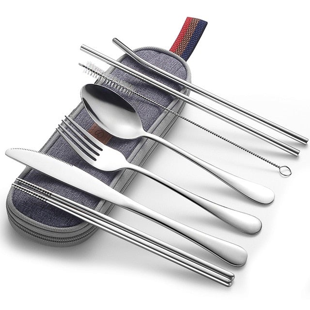 Sztućce Turystyczne | Zestaw Sztućców W Etui-Flatware-Miloska