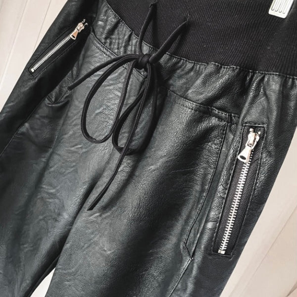 Bojówki Woskowane | Dresy Slim Fit-Women Joggers-Miloska