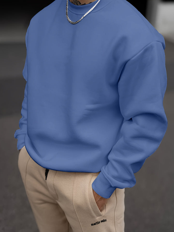 Męskie Bluza Dresowa Okrągły Kołnierz - Klasyczny Casual