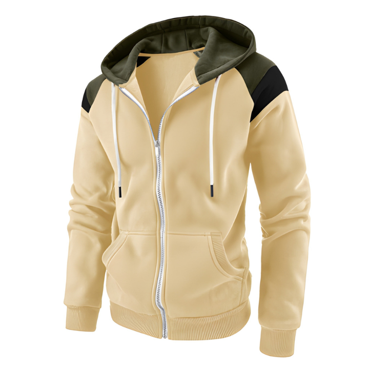 Męskie Bluza Sportowa Colorblock - Wygodna i Luźna - Beżowy