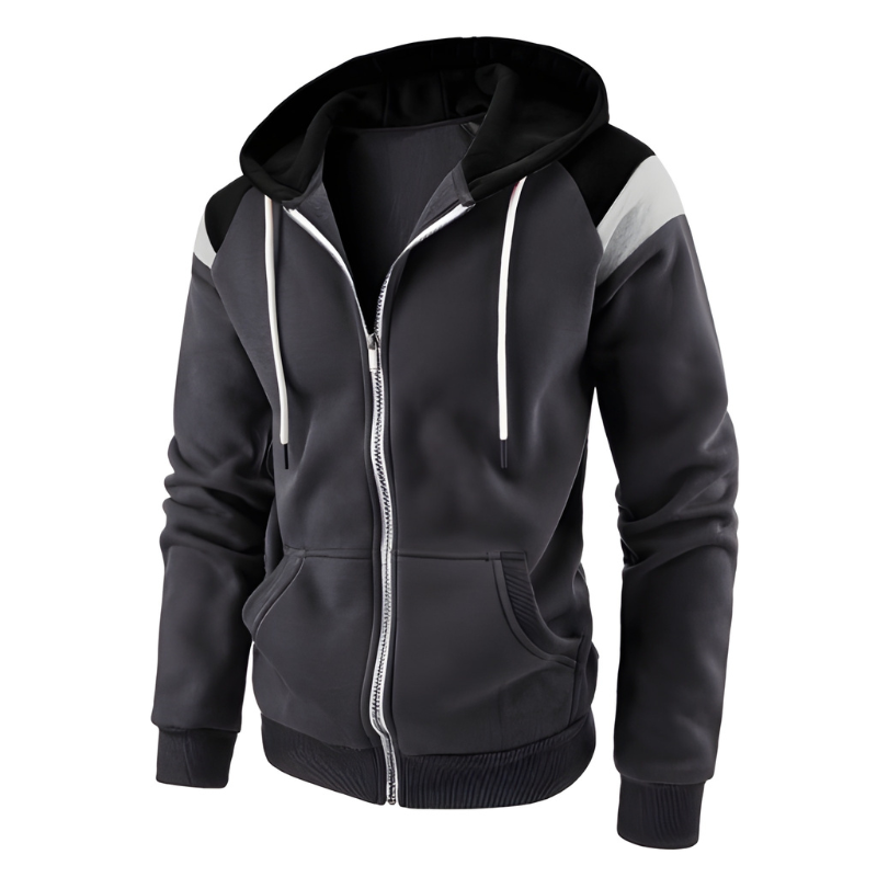Męskie Bluza Sportowa Colorblock - Wygodna i Luźna - Szary