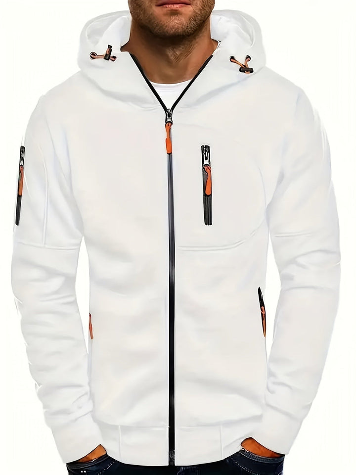 Męskie Bluza z Kapturem Casual - Nowoczesny Styl - Biały